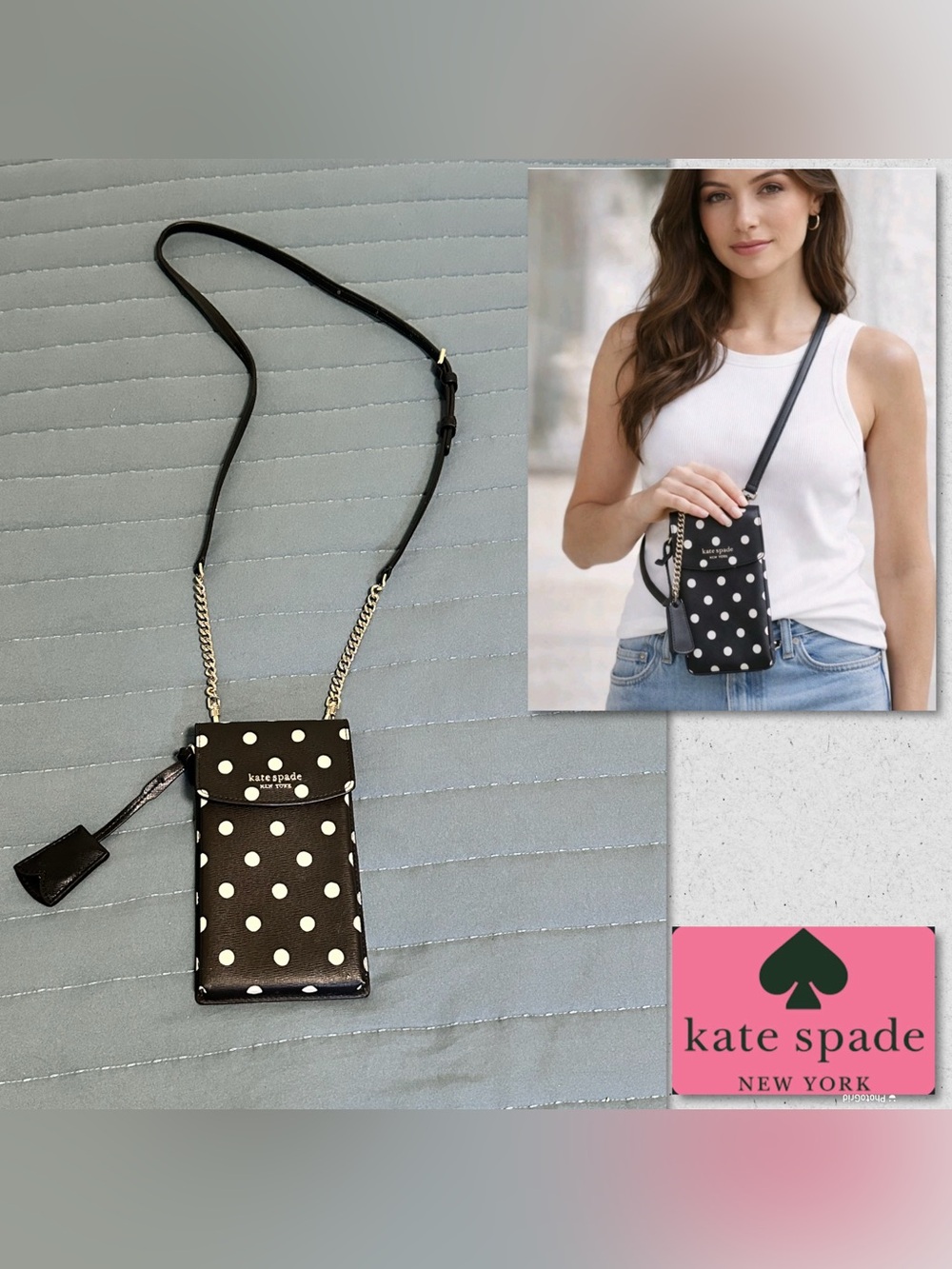 Kate Spade Spencer Sunshine Polka Dot Phone Crossbody